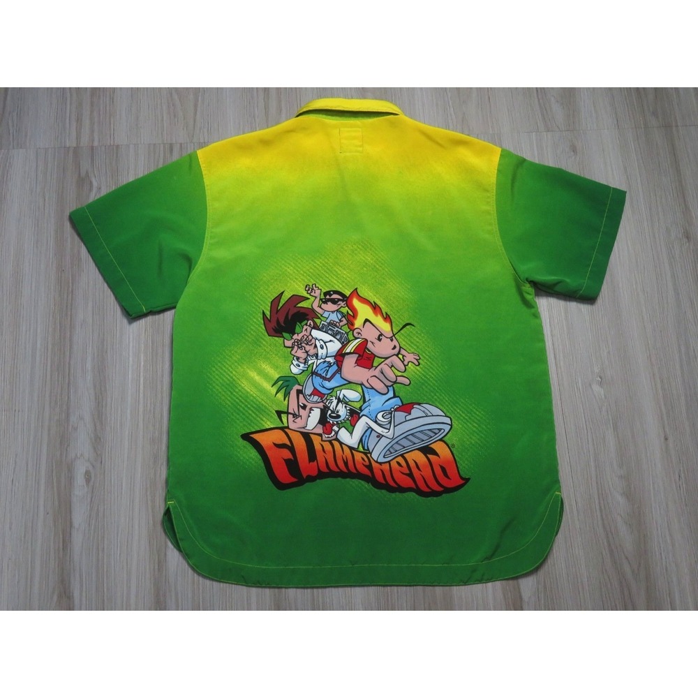 Vintage Flamehead USA By JNCO Button Up Shirt Size Medium Men 90s Y2K Rare
